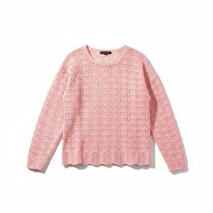 Yarnworks Pink Crochet Knit Sweater – Size Small